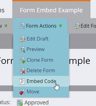 screenshot of copying Marketo form embed