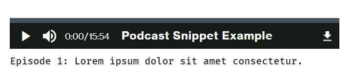 Example of podcast player